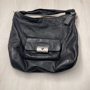 Black leather Coach handbag